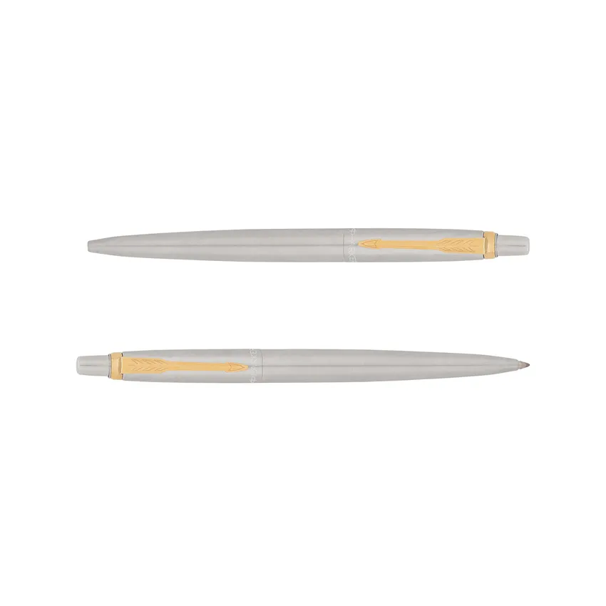 Parker Giftset Jotter Stainless Steel Ballpoint Pen With Gold Trim & Notebook