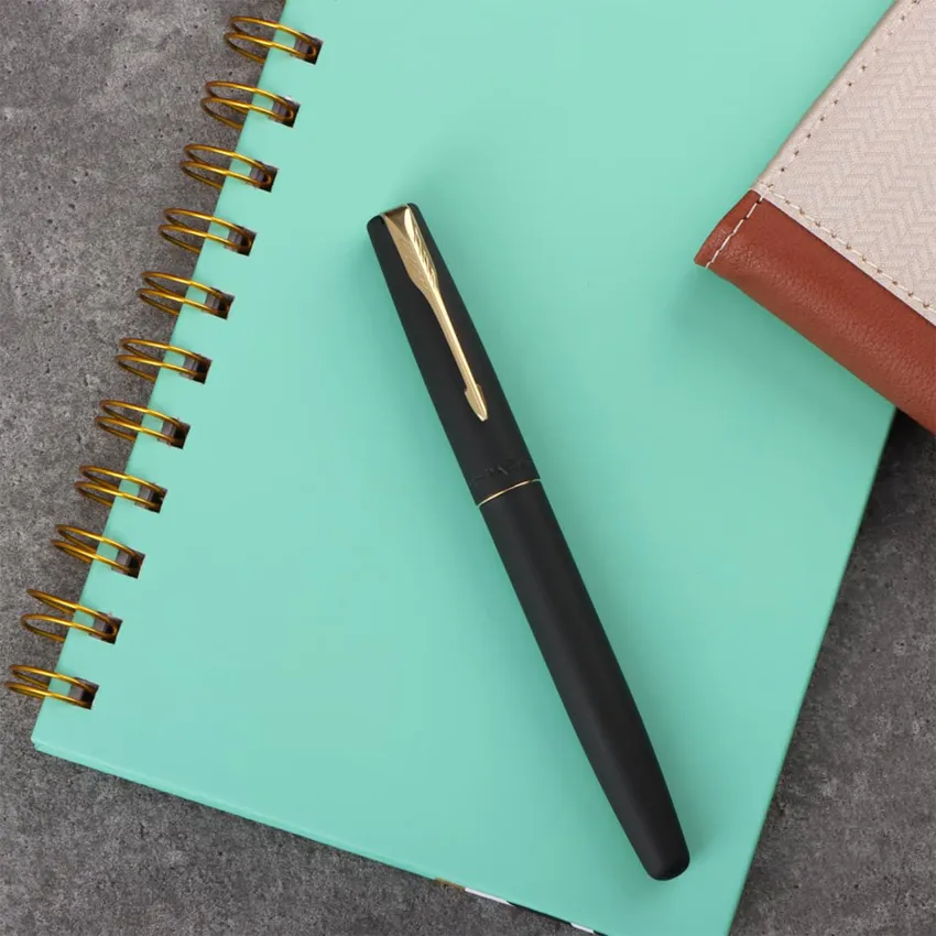 Parker Frontier Matte Black Fountain Pen Gold Trim-Fine